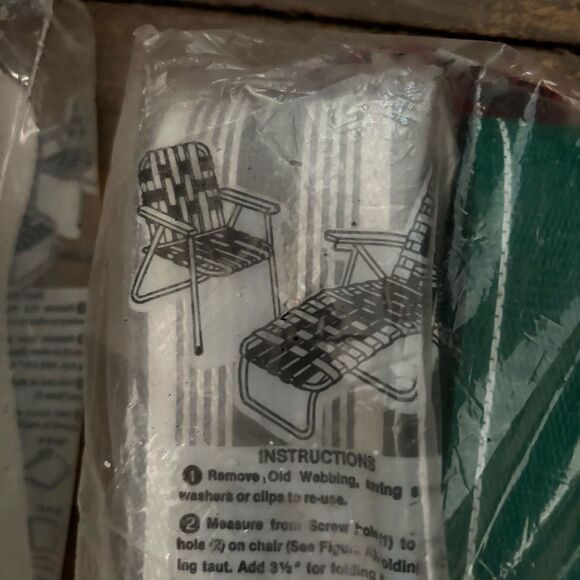 Lot Of Lawn Chair Replacement Webbing With Screws - Picture 3 of 7